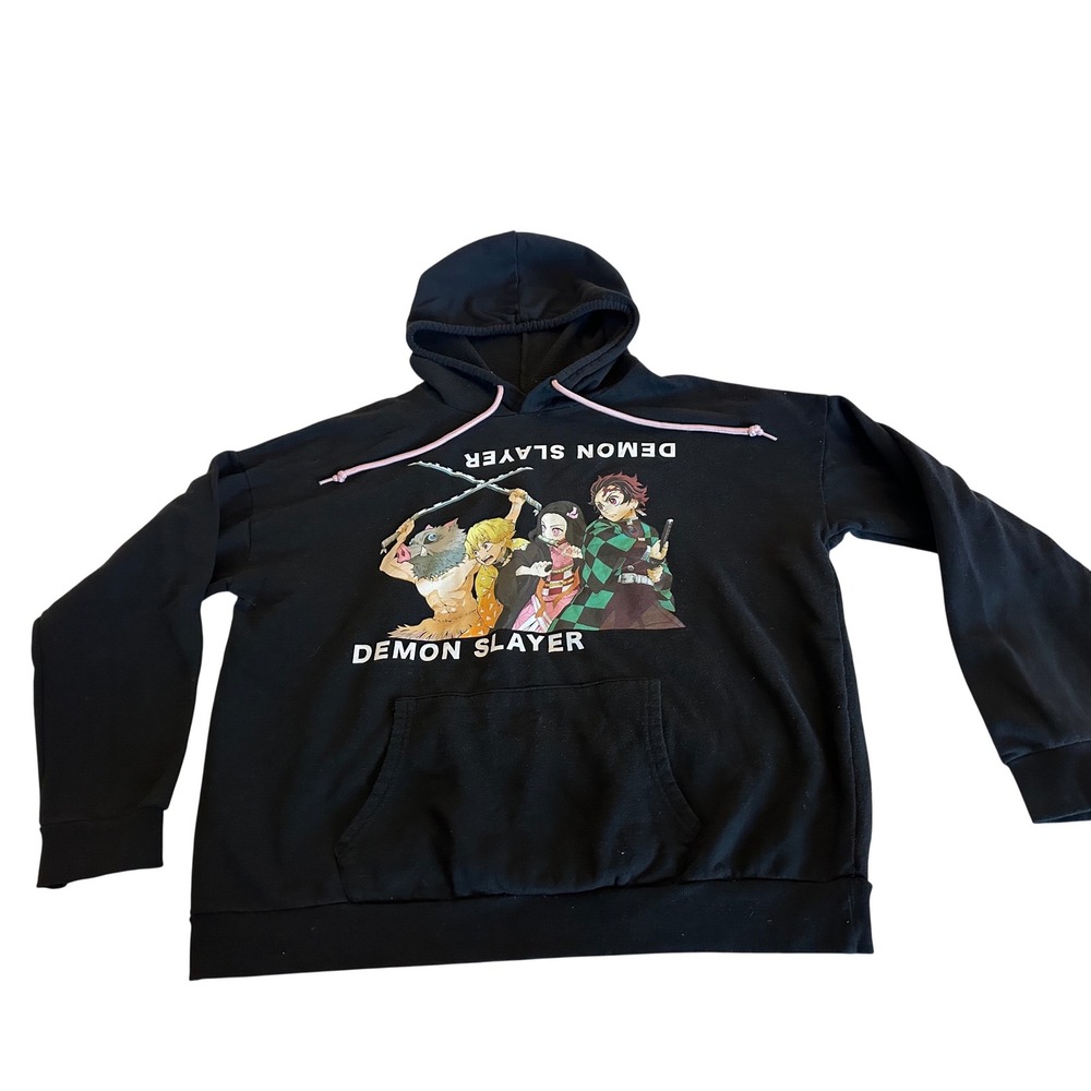 Demon Slayer Graphic Hoodie Black XXL Tanjiro Nezuko Anime Sweatshirt LH42312HO